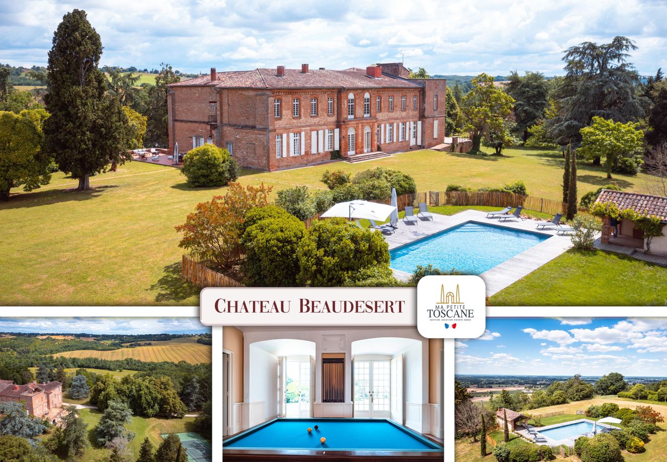 View of Beaudesert Castle, holiday rental with private swimming pool